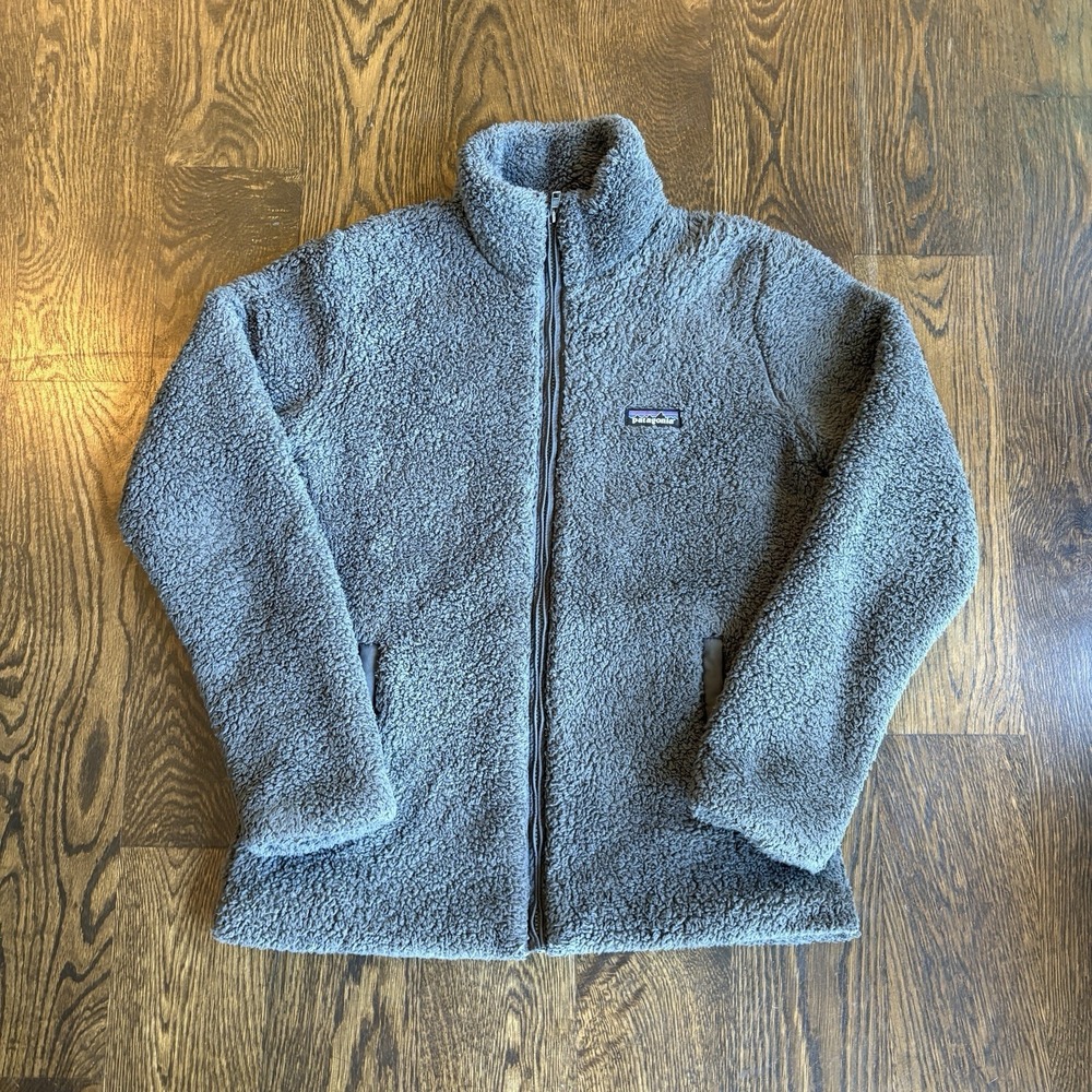 Patagonia Los Gatos Jacket Full Zip High Pile Fleece Gray Women Medium Pockets